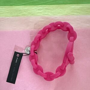 Marc By Marc Jacobs Pop Pink Turnlock Rubber Stretch Bracelet NWT